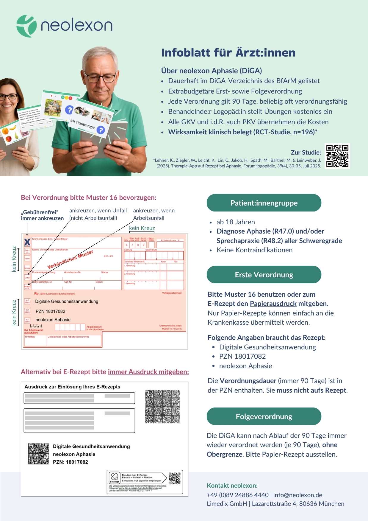 Infoblatt neolexon Rezept einholen Vorschau
